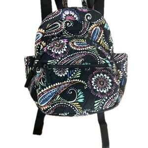 Vera Bradley Black Multicolor Paisley Backpack